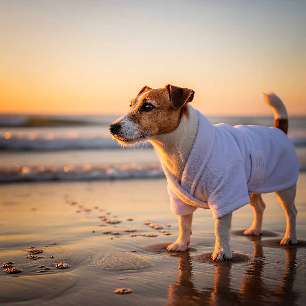 Happy dog in a warm, cosy home setting