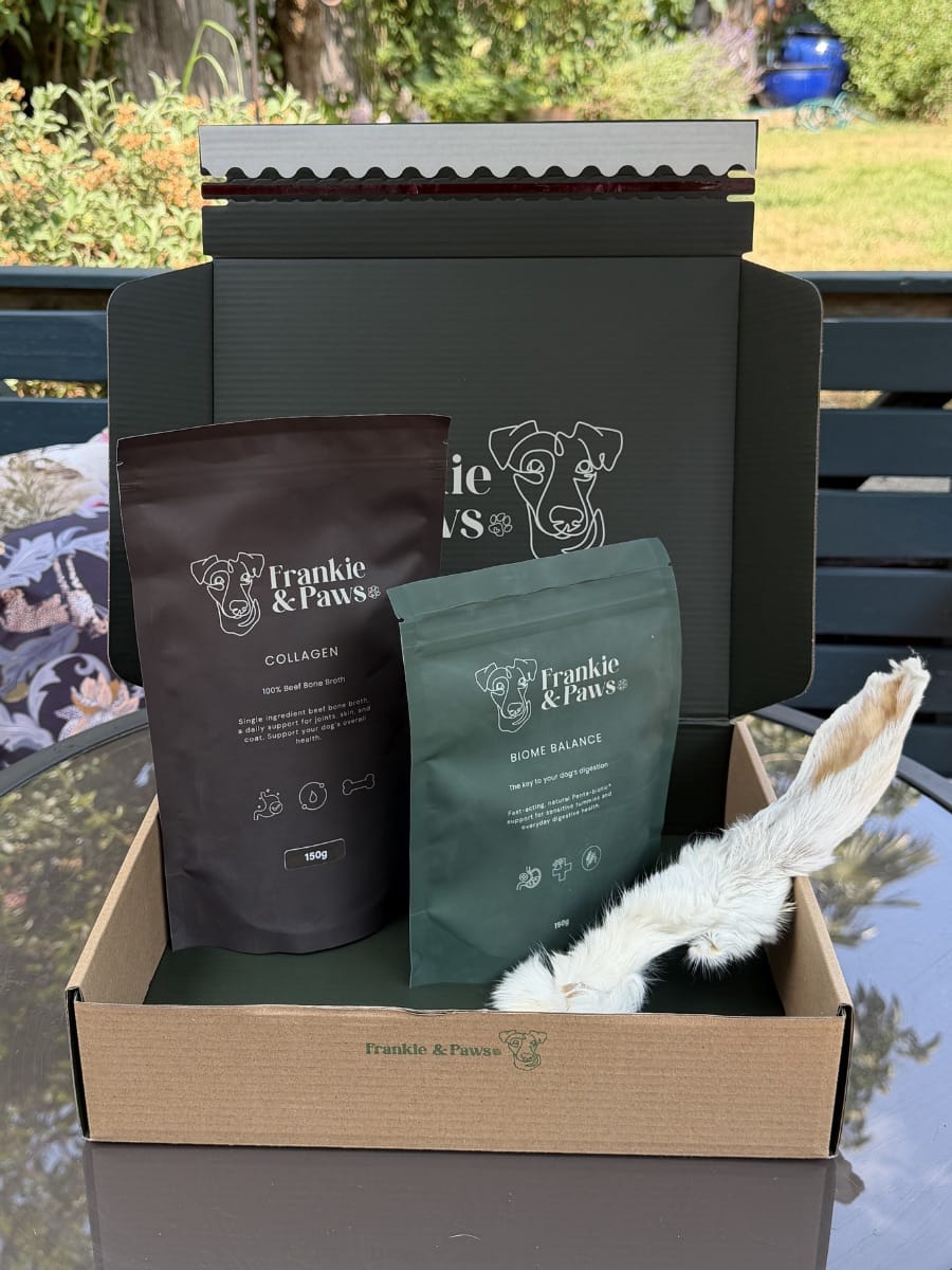 The Gut & Glow Collection gift box with Collagen, Biome Balance and a natural rabbit-ear treat